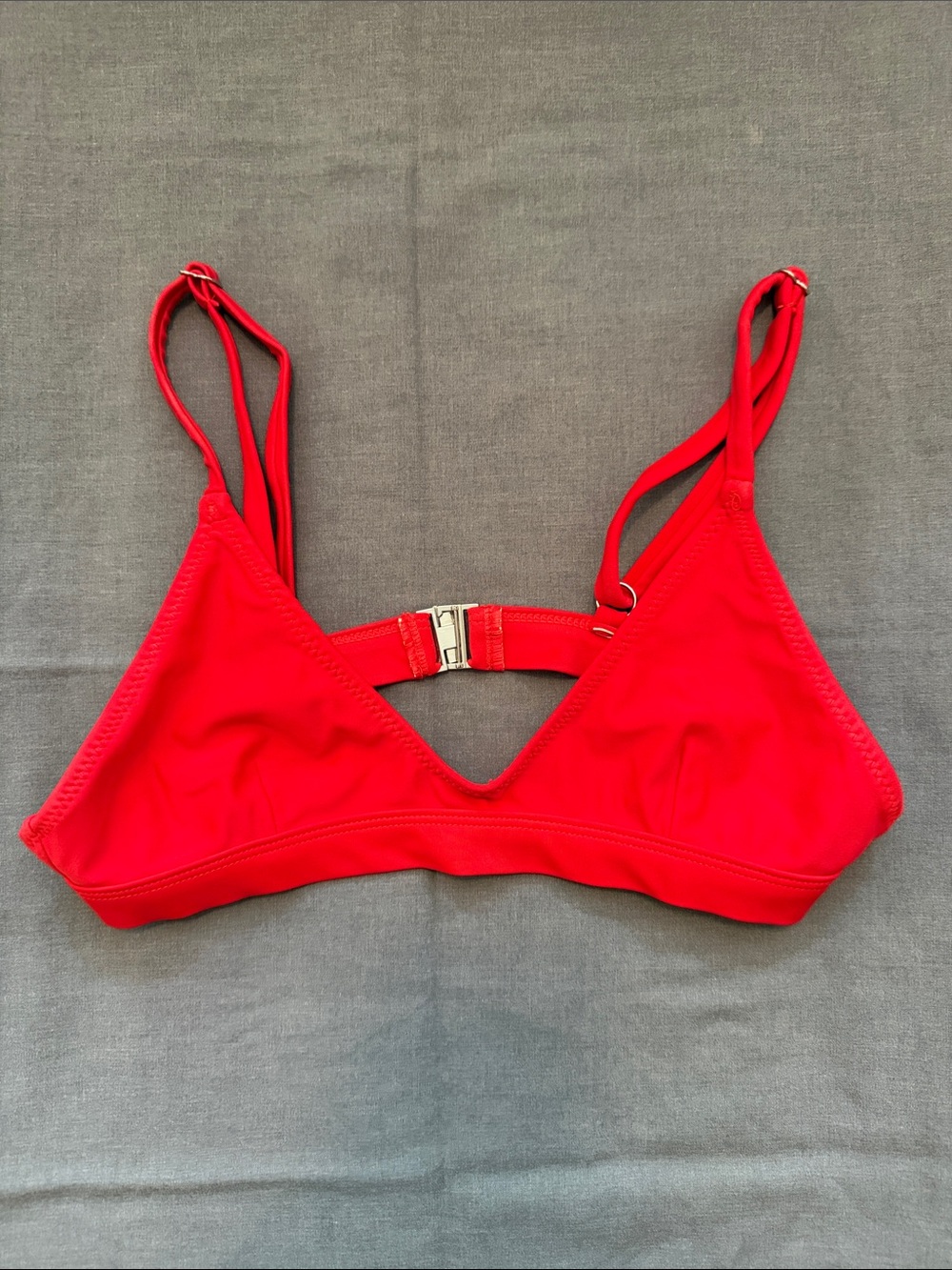 White fox Red Triangle bikini top